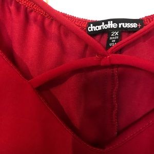 Red Short Sleeve Strappy Top